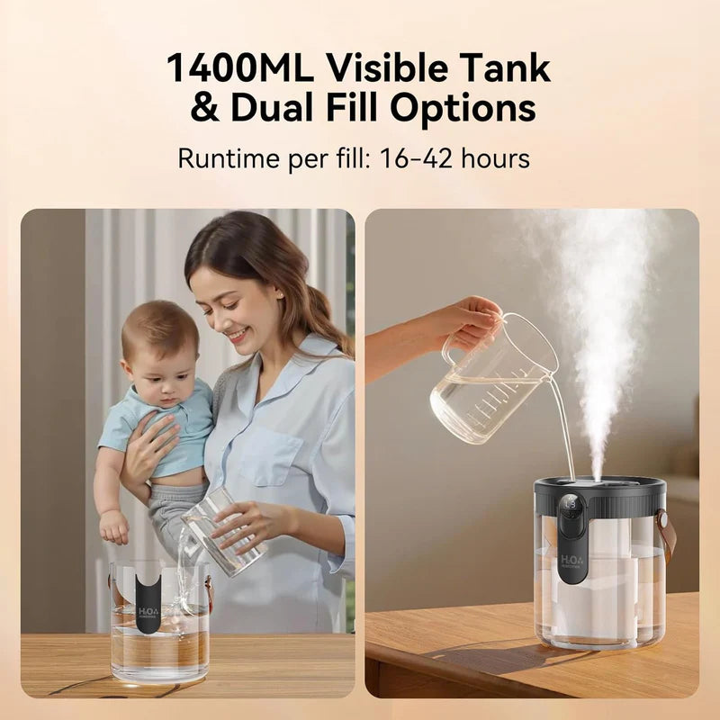 Dual-Spray Portable Humidifier  مرطب هواء محمول ثنائي الرذاذ